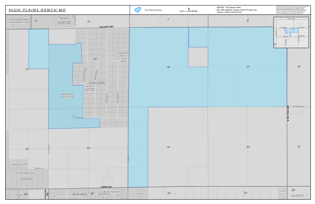 Image of High Plains Ranch Metro District Boundary Map